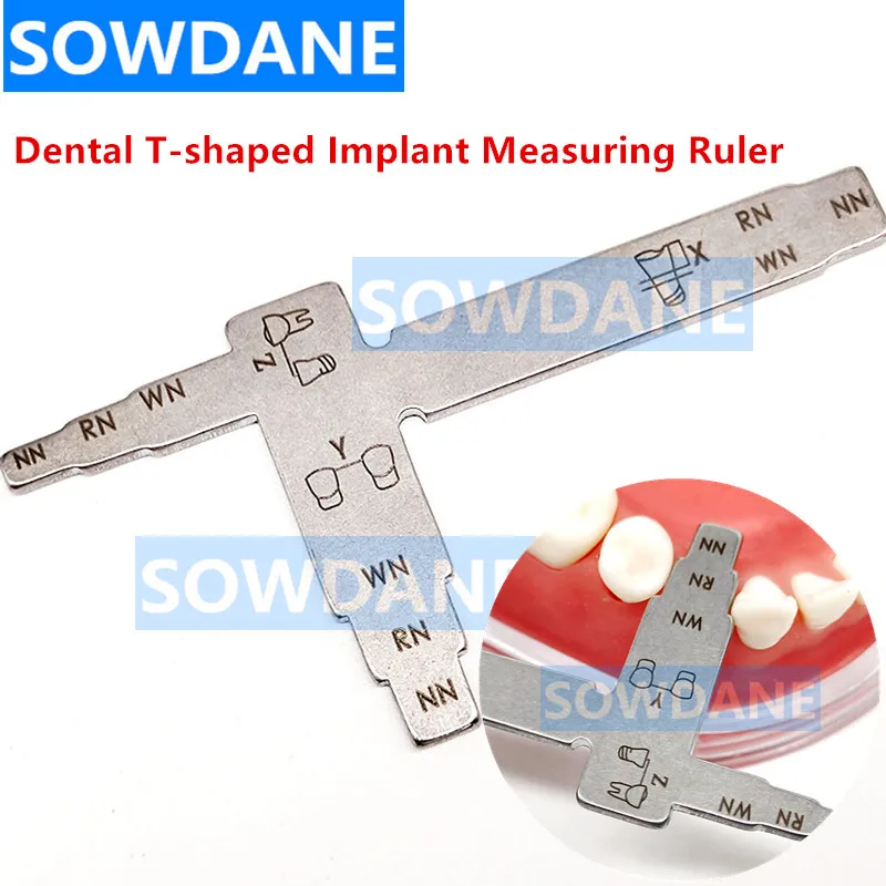 

1 piece Dental Implant Measure Ruler for Interdental Distance Implant Locating Caliper T shape Measuring Gauge Measuring Ruler