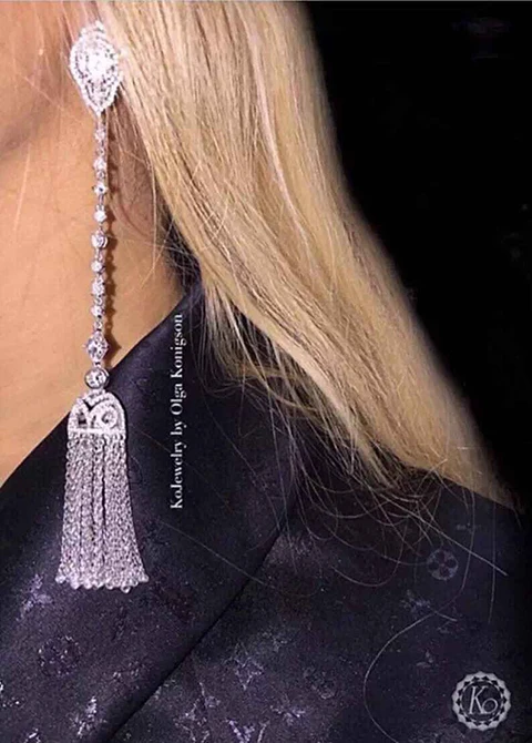 cubic zircon micro crastal tassel long drop earring for women elegant bride jewelry  accessories evening dress&wedding jewelry