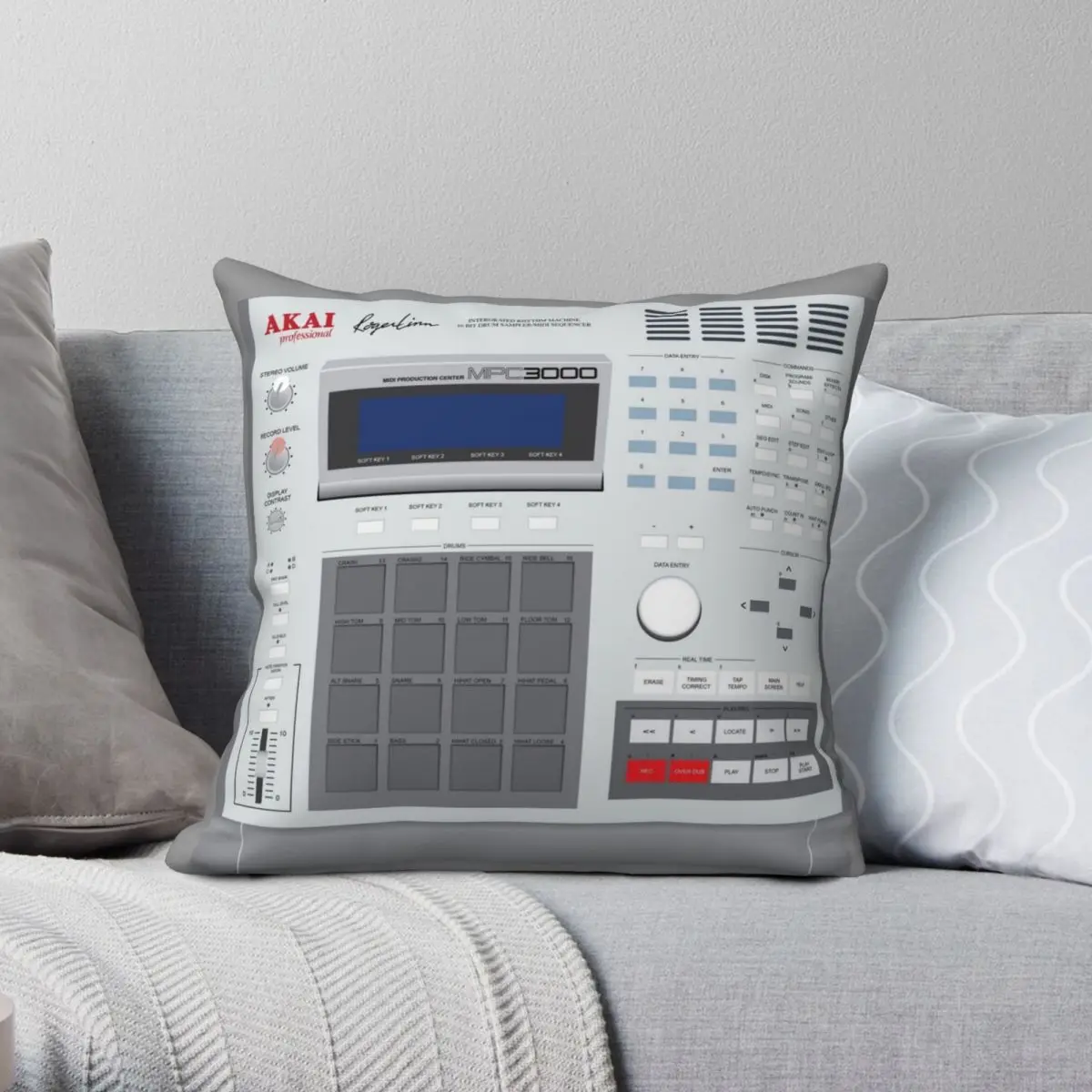 

AKAI MPC 3000 Square Pillowcase Polyester Linen Velvet Creative Zip Decorative Pillow Case Car Cushion Case 18"