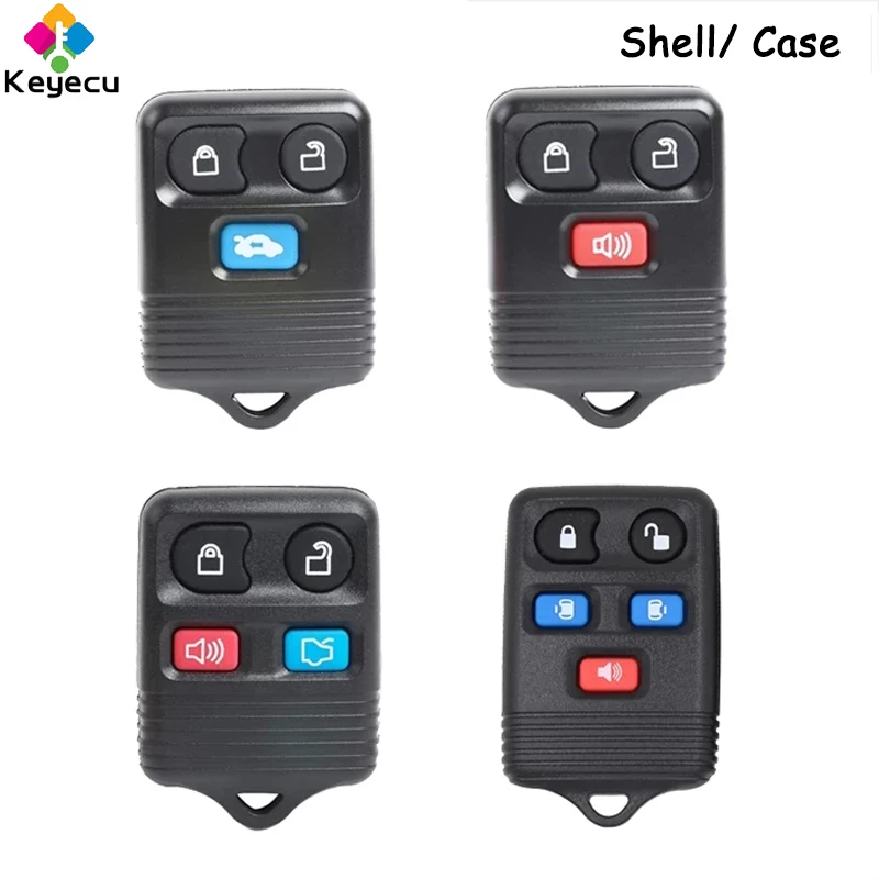 KEYECU Card Remote Key Shell Case With 3 4 5 Buttons - FOB for Ford Explorer Focus Edge Escape Ranger Mustang Flex for Mercury