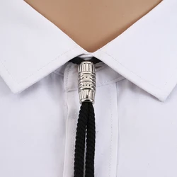 Nylon rope bolo tie casual tie for men with a simple black classic bow tie