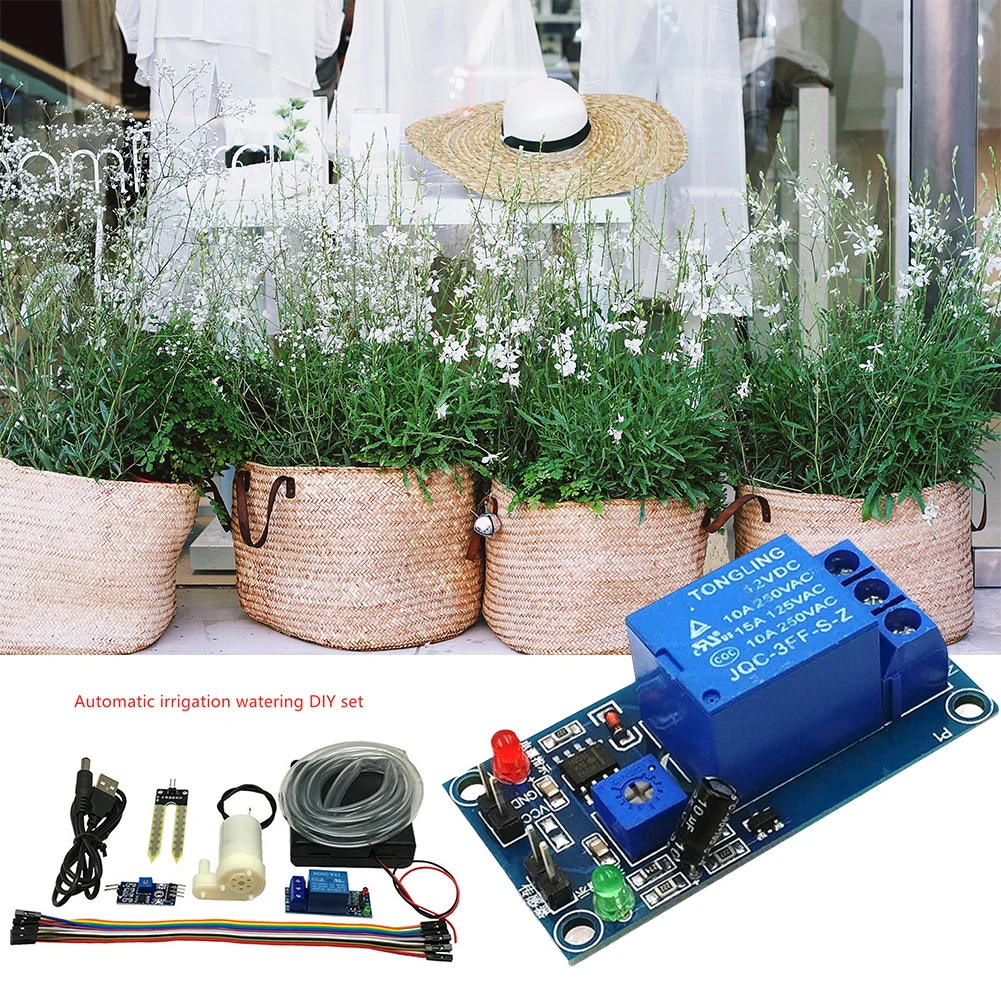 DIY Automatic Watering Irrigation System Soil Moisture Sensor Pump Module Kit