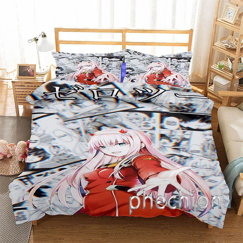 DARLING In The FRANXX Zero Two 3D Printed Cover Set Twin Full Queen King Size Bedding Set Bed Linens Bedclothes for Young K144