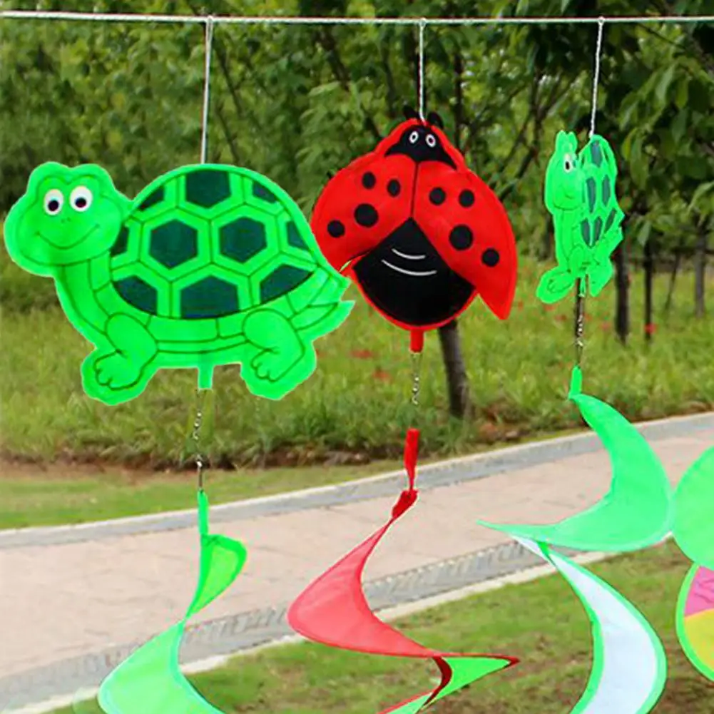 Animal Wind Spinner Window Hanging Colorful Beetle Tortoise Spiral Wind Mill Outdoor Garden Decoration Childrens Toys