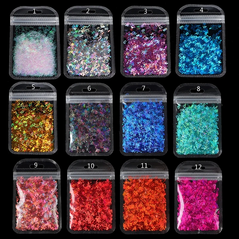 

English Letters Glitter Sequins Flakes Resin Epoxy Mold Fillings Nail Art Decor