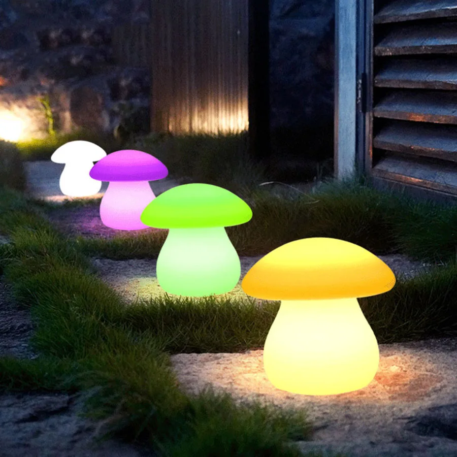 

Outdoor Garden LED Glowing Mushroom Night Light Remote Control RGB Floor Lamp Christmas Landscape Lighting