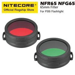 NITECORE NFR65 NFG65 Flashlight Filter 65mm Red Green Diffuser  Len Adapter For P30i MH40S LED Flashlight Troch Filters