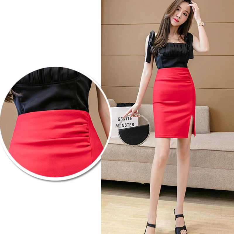 Summer Women Slim Pencil Skirt High Waist Mini Skirt Black Office Lady Skirt Women Faldas Mujer Moda 2024 Skirts Womens E942