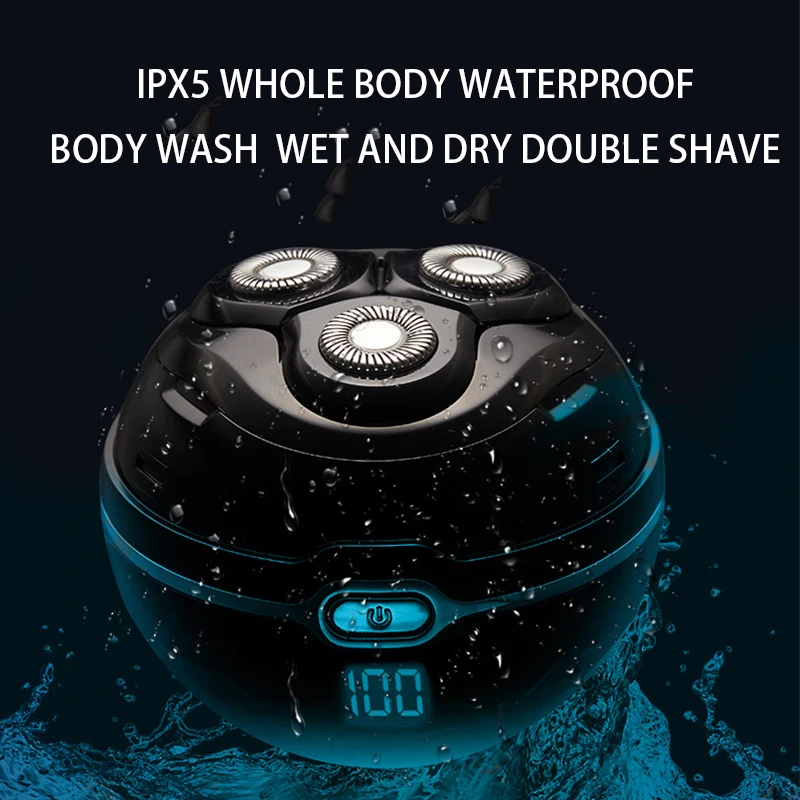 ทรงกลมไฟฟ้าสำหรับผู้ชายลอยหัวกันน้ำไฟฟ้ามีดโกน Mini Ball จอแสดงผล LED ชาร์จ Trimmer