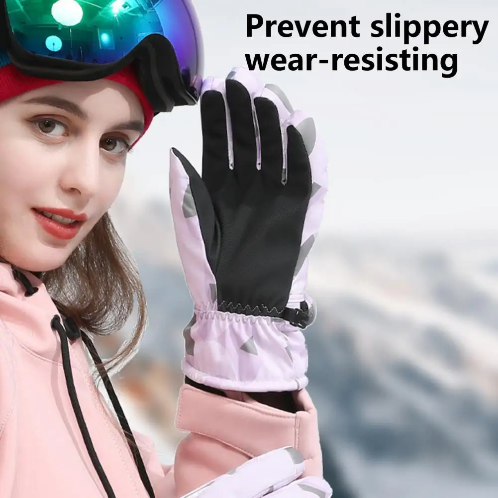 Guantes de nieve ligeros y prácticos para mujer, guantes de esquí a prueba de viento, antideslizantes para pesca, 1 par