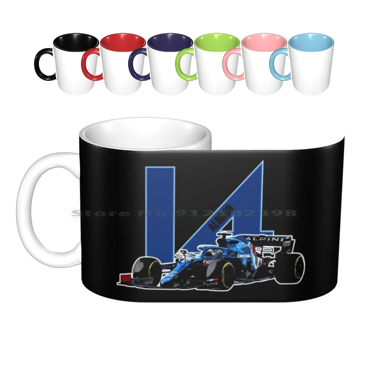 Alonso 14 A521 Ceramic Mugs Coffee Cups Milk Tea Mug Alpine Motorsport Grand Prix Race Team Sport Motor Racing One Fernando