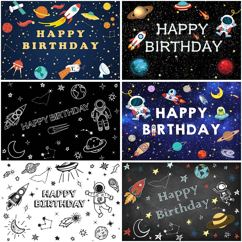 

Photography Backdrops Astronaut Boy Birthday Party Photography Background Outer Space Planet Galaxy Studio Photo Props Photocall