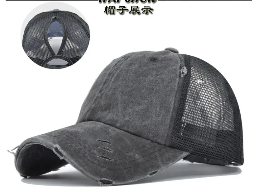 Wholesale Hot  10pcs New Cotton Washed Adjustable Baseball Cap Men Women Summer Hip Hop Mesh  Hat