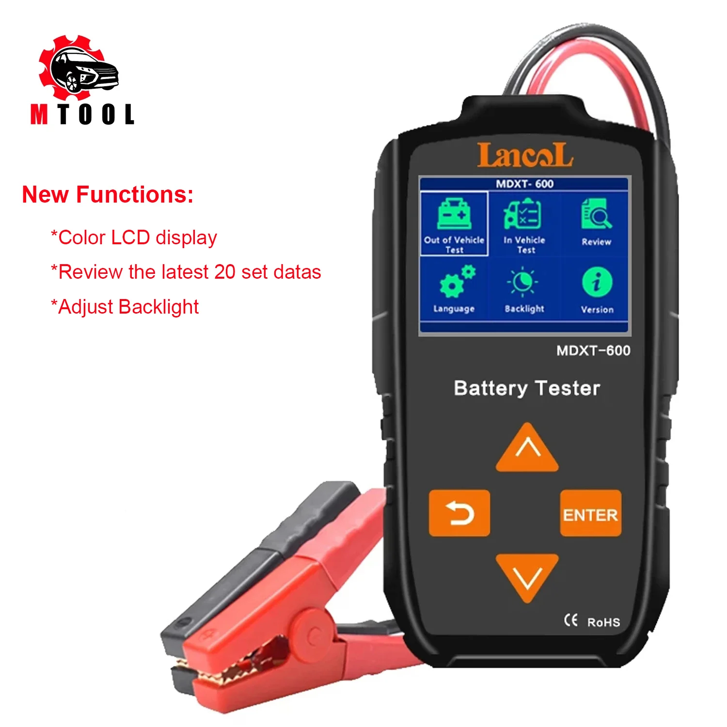 12V 12 V 24V Truck Car Battery Capacity load Tester MDXT-600 40-2000 CCA 12 Volt 12-volt 20 AMP With Color TFT LCD Screen