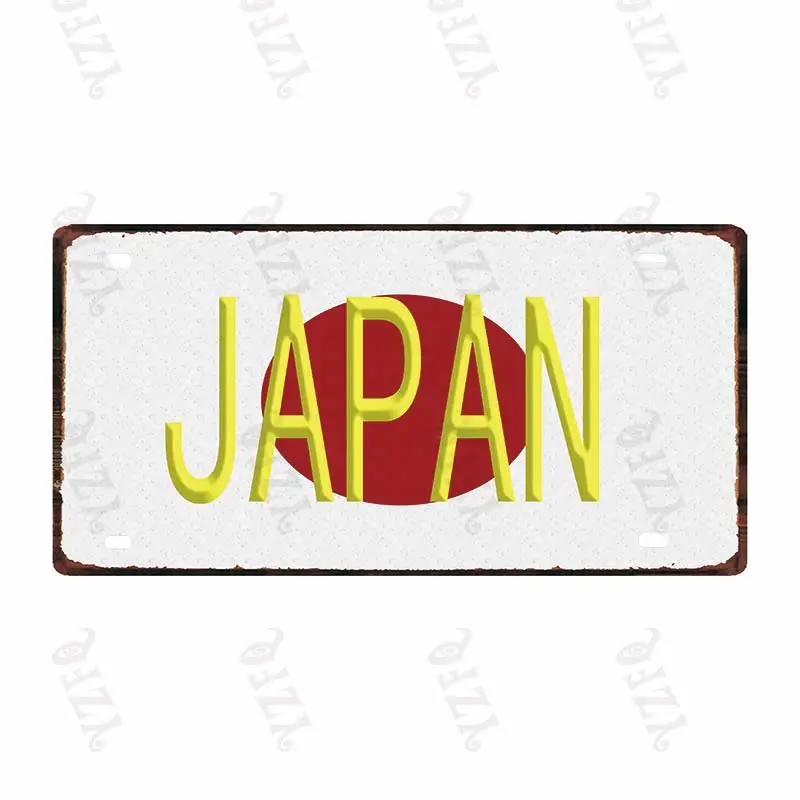 【YZFQ】Portugal Thailand Singapore National Flag  Plaque Metal Vintage Travel Souvenir  Wall Shop Home Art Decor 30X15CM DC-0245A