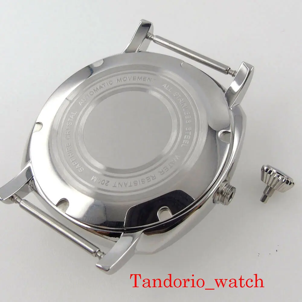 Fit NH35 NH36 NH34 ETA2824 PT5000 Movement 42MM Polished Stainless Steel Automatic Watch Case Sapphire Crystal 200M Waterproof