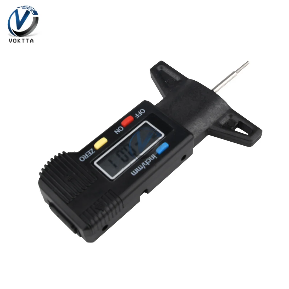 High Precision Car Tire Pressure Alarm Tire Digital Display Pattern Depth Gauge Electronic Vernier Caliper for Tire Wear Detect