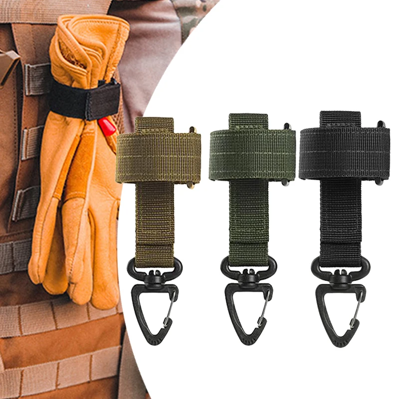 6PCS TacticalGloves Storage Buckle Multifunctional Military Fan Outdoor Climbing Rope Storage Hook for Key Gloves Hanging Holder