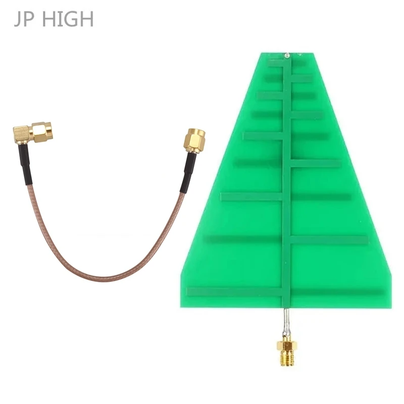 6 inch SMA Male to SMA Right Angle Male Plug Jumper Pigtail Cable & 15W 5-6DB 1.35GHz-9.5GHz UWB SMA Antenna