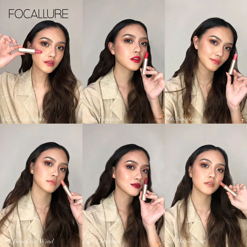 FOCALLURE Waterproof Lipstick Matte Red Nude Velvet Lip Batom Long Lasting Lip Stick Makeup