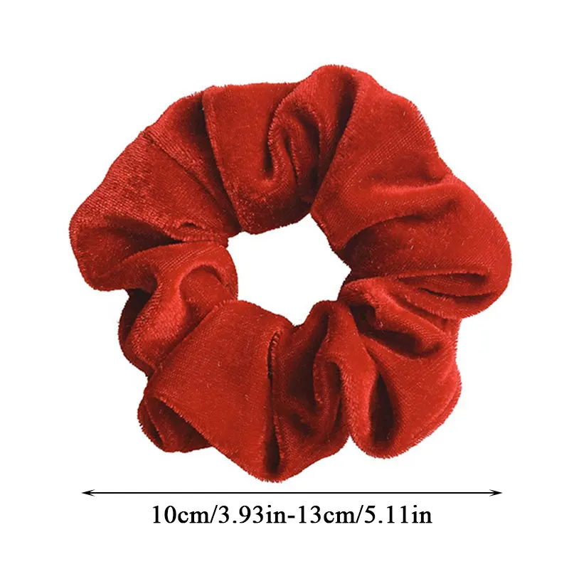 Korea Velvet Hair Accessories Scrunchies Rubber Band Candy Color Soft Shiny Hair Ties Rope Elastic Hair Bands Winter Hair Ring