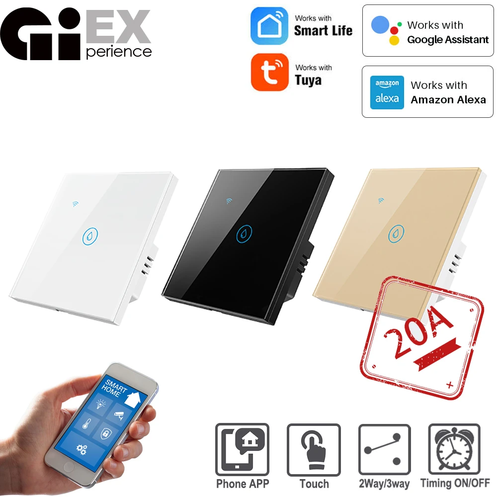 WiFi Smart 20A /40A Boiler Switch Water Heater & air conditioning Smart Life Tuya APP Amazon Alexa Echo Google Home Voice