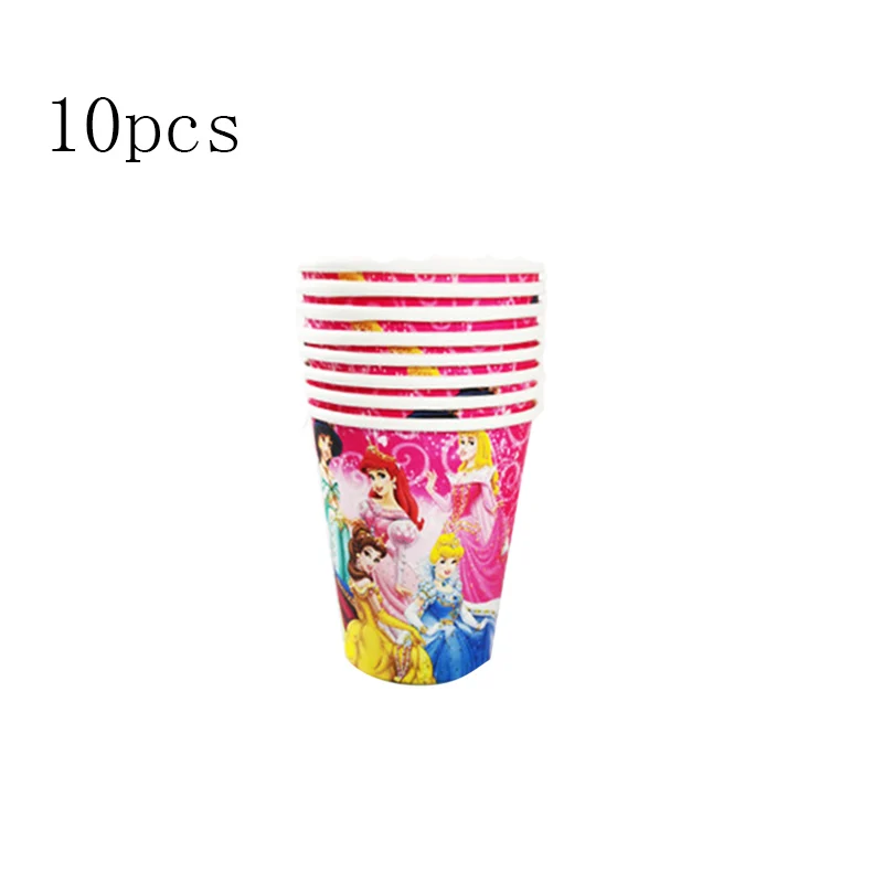 Disney Princess Theme Disposable Birthday Party Cup Plate Tablecloth Kids Girl Party Supplies Decoration Tableware Dinner Sets