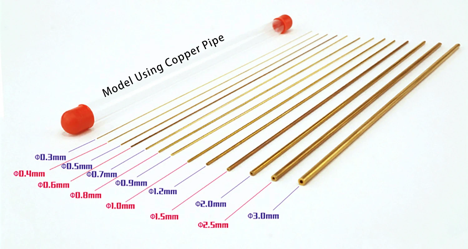 Model Modify Copper Pipe  Military Upgrading Tank Soldier Figure Spear Piling Connection Tool Copper Tube Set 0.3-3.0MM Modeling