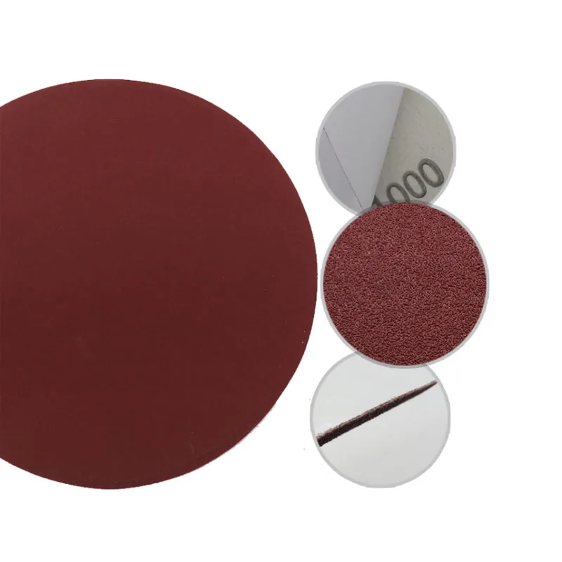 5" 125mm Back Glue Sticker Sandpaper Red Dry Abrasive Sanding Disc 40 60 80 100 120 150 180-2000 Grit
