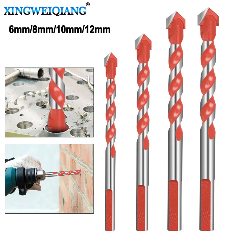 1Pc 6mm 8mm 10mm 12mm Multifunctional Glass Drill Bit Twist Spade Drill Triangle Bits For Ceramic Tile Concrete Glass Marble