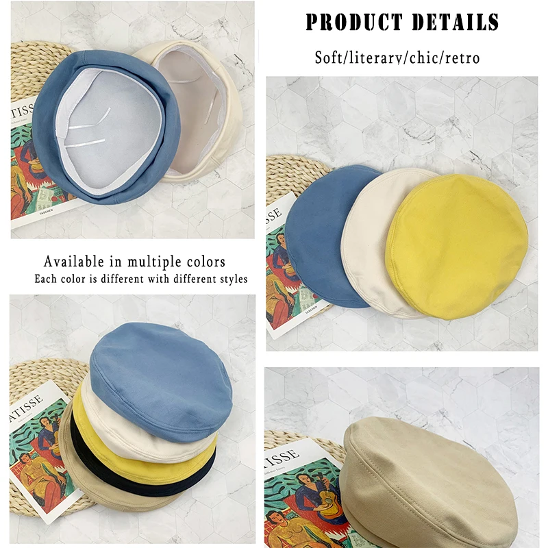 K173 Women Hat Fashion Retro Summer Thin Beret Spring And Summer Hats Women\'s Flat Cap Boinas Cotton Octagonal Hat Painter Hat