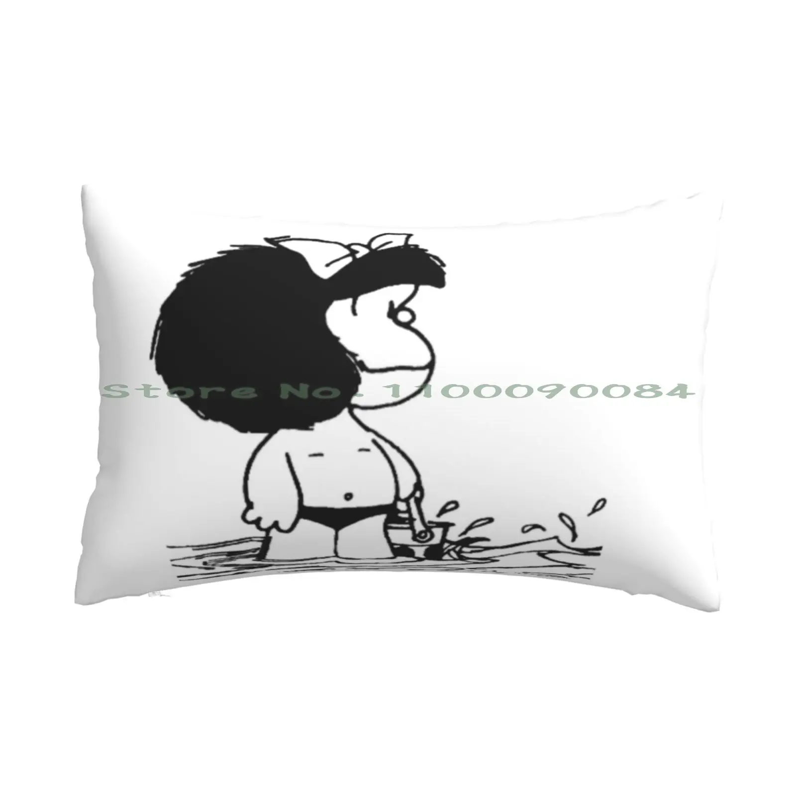 

Mafalda On The Beach Pillow Case 20x30 50*75 Sofa Bedroom Mafalda On The Beach Mafalda Comics Quino Comics Comic Strip The Girl