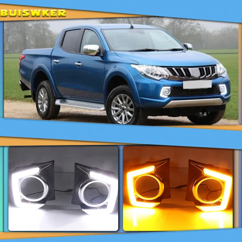 

2Pcs Car LED Daytime Running Light DRL Lamp For Mitsubishi Triton L200 2015 2016 2017 2018 Dimming Function Fog lamp