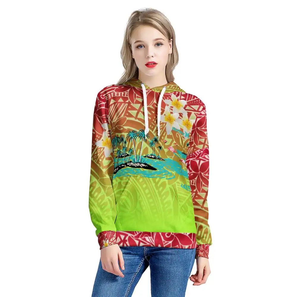 

Custom Fashion Women Polynesian Samoan Style Printing Pattern Women Long Sleeve Hoodie Print Fall Girl Leisure Hooded Hoodies
