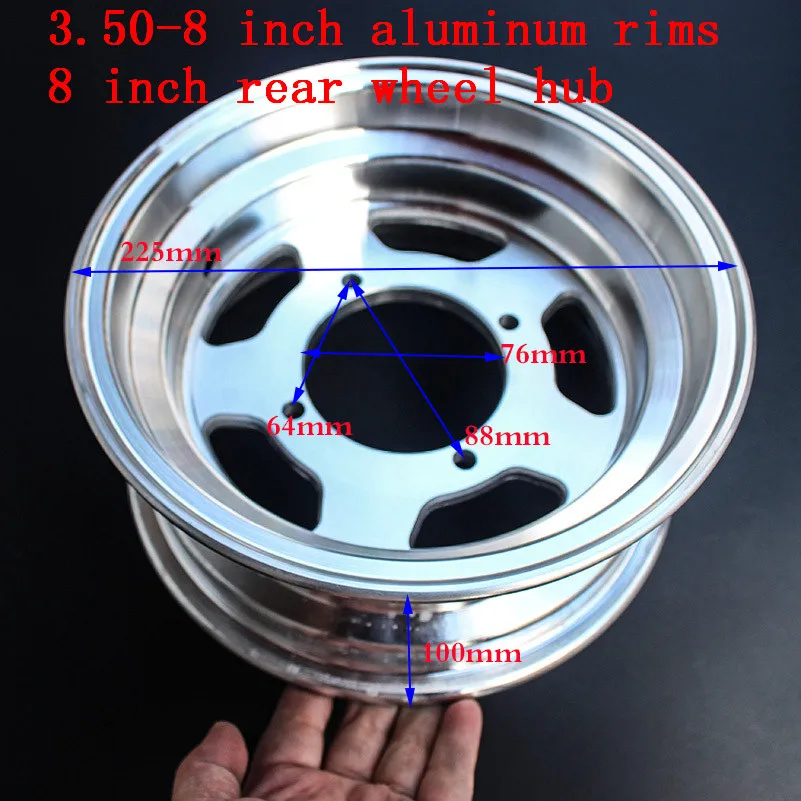 3.50-8 8 Inch for Small Monkey Motorcycle Accessories Aluminum Alloy Wheels Vacuum Circle Use 130/50-8 tire tyre   Bike