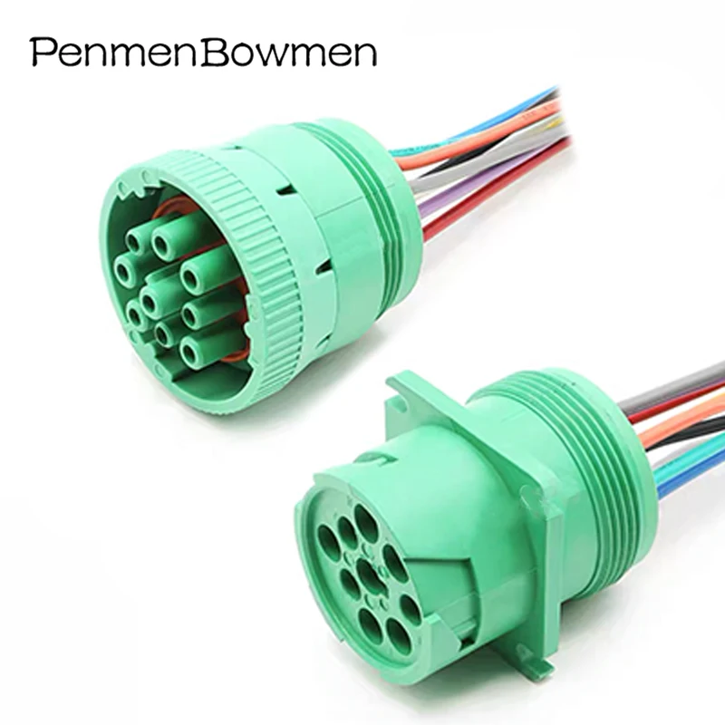 9Pin Deutsch Car Green Circular Aviation Connector Wiring Harness For Track J1939 HD16-9-1939S-P080 HD10-9-1939P-P080