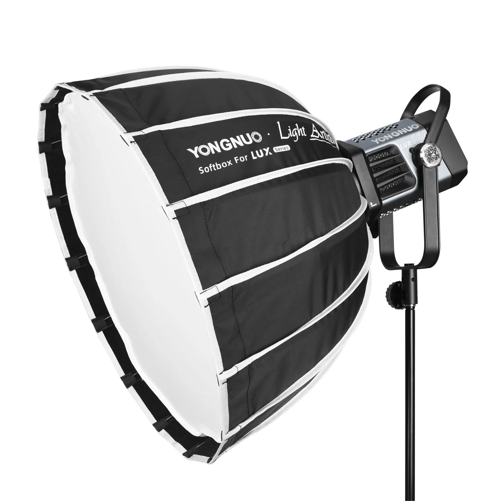 Yongnuo-lâmpada led lux160 para área externa, 180w, cob, luz para estúdio, com adaptador de energia softbox, para filmes, vlog