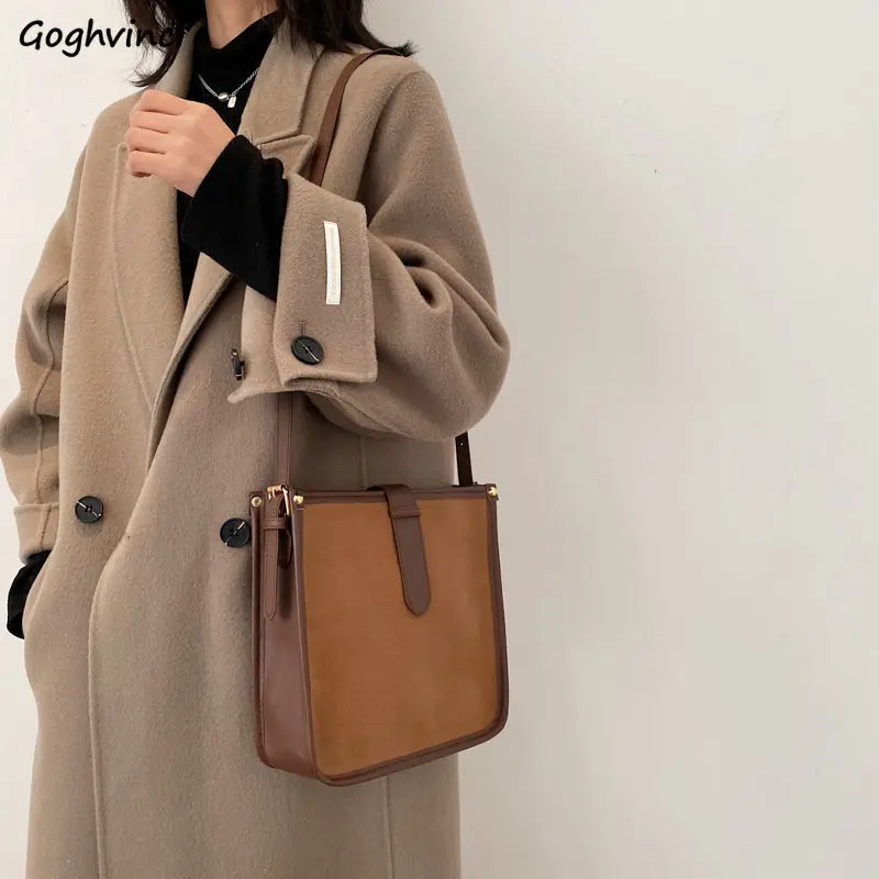 Shoulder Bags Women Patchwork Large Capacity Zipper Crossbody Bag Ladies Elegant All-match Autumn Fashion Vintage Handbags Retro