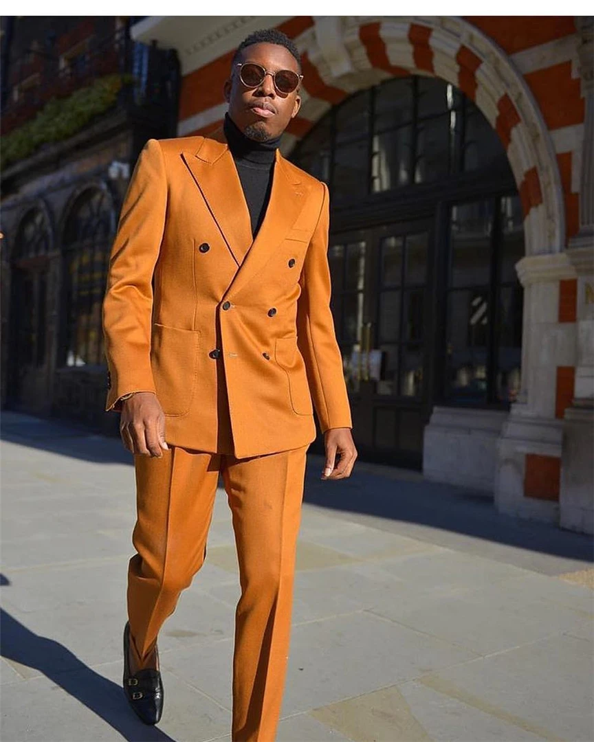 Blazer da uomo smoking da sposo su misura Groomsmen a due bottoni Best Man Suit abiti da lavoro formali abito da 3 pezzi (giacca + gilet + pantaloni)