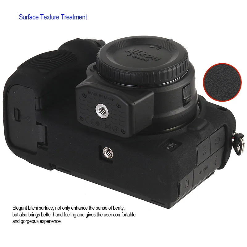 Чехол для камеры Nikon Z7 Z6, силиконовый защитный чехол с высококачественной текстурой личи для Nikon Z7 Z6, защитные чехлы для сумки для камеры