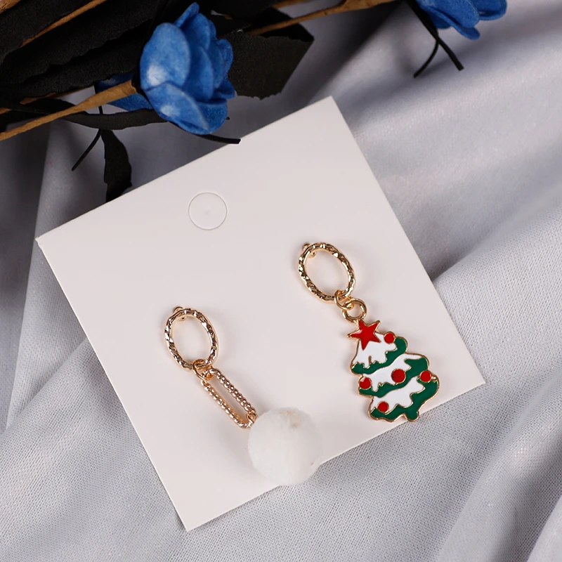 Boucles d'oreilles classiques de noël pour femmes, pendentif en métal de Style rétro, guirlande à pompon, ornement, cadeau de vacances, offre spéciale