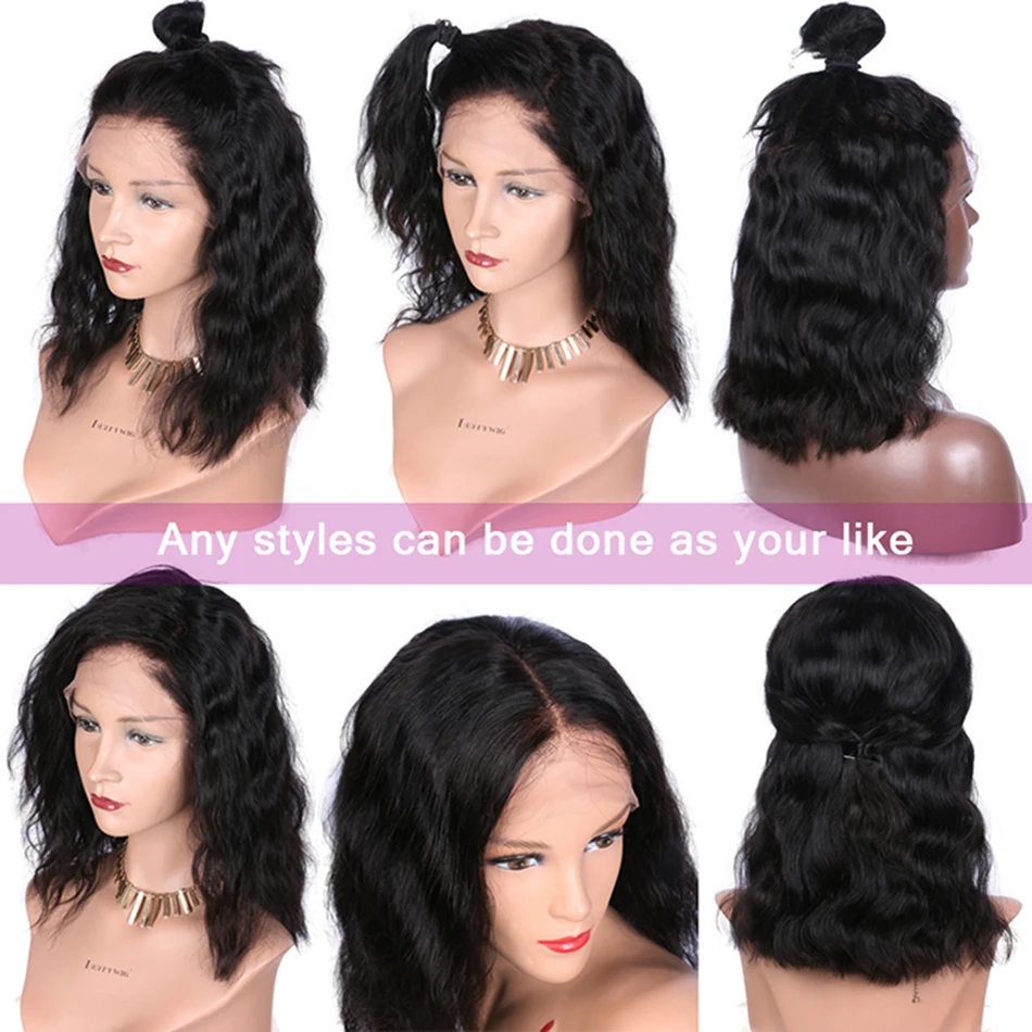 200 Density Short Bob Human Hair Wigs 5x5 PU Silk Base Wig Brazilian Remy Hair Closure Wigs Natural Wave Fake Scalp Wigs Luffy