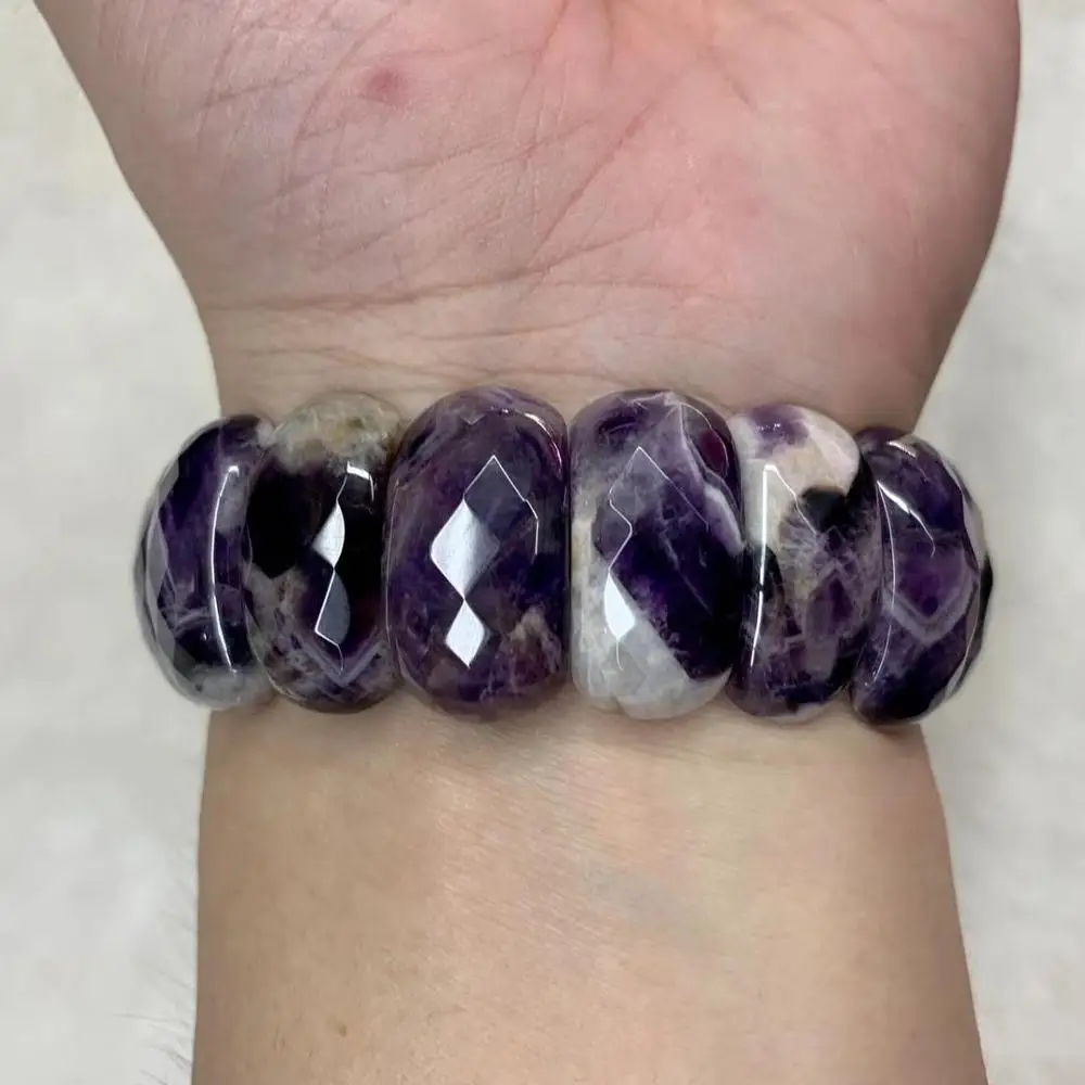 natural amethysts stone bracelet natural energy stone bangle gem stone jewelry for woman birthstone for Aquarius for gift