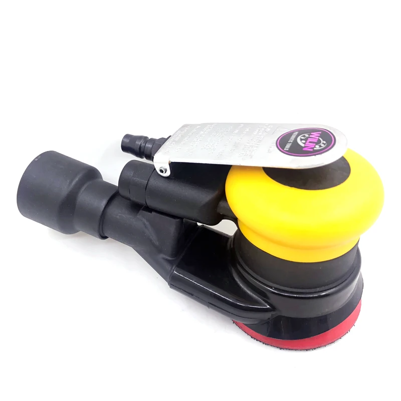 

3" Inch Mini Air Palm Sander with Vacuum Pneumatic Detail Polisher for Car Waxing Woodworking Doors Windows Headlights Sanding