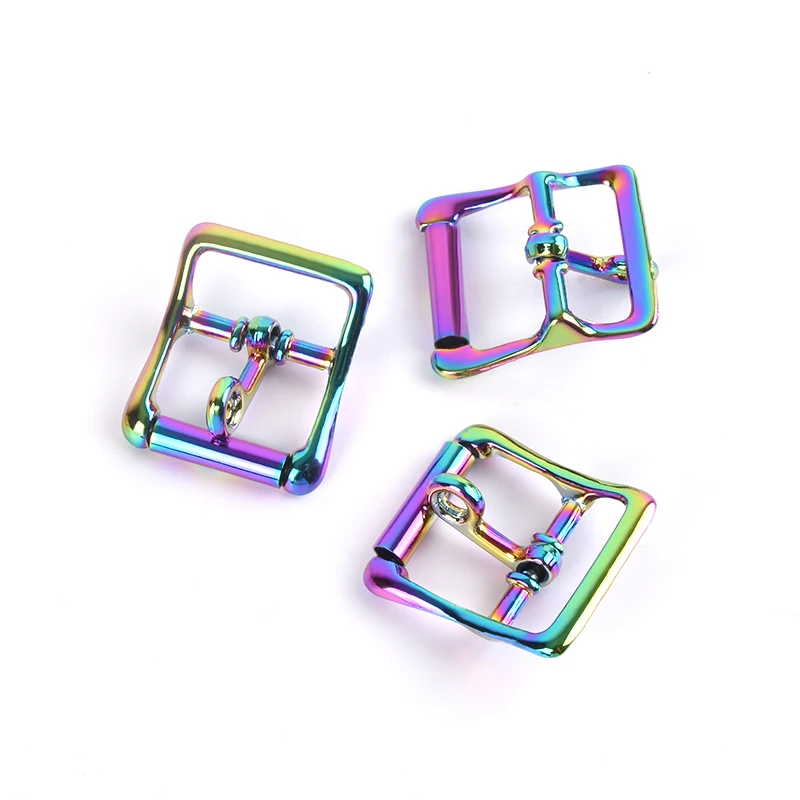 2pcs Rainbow Color Locking Tongue Roller Buckle, New Metal Locking Buckle