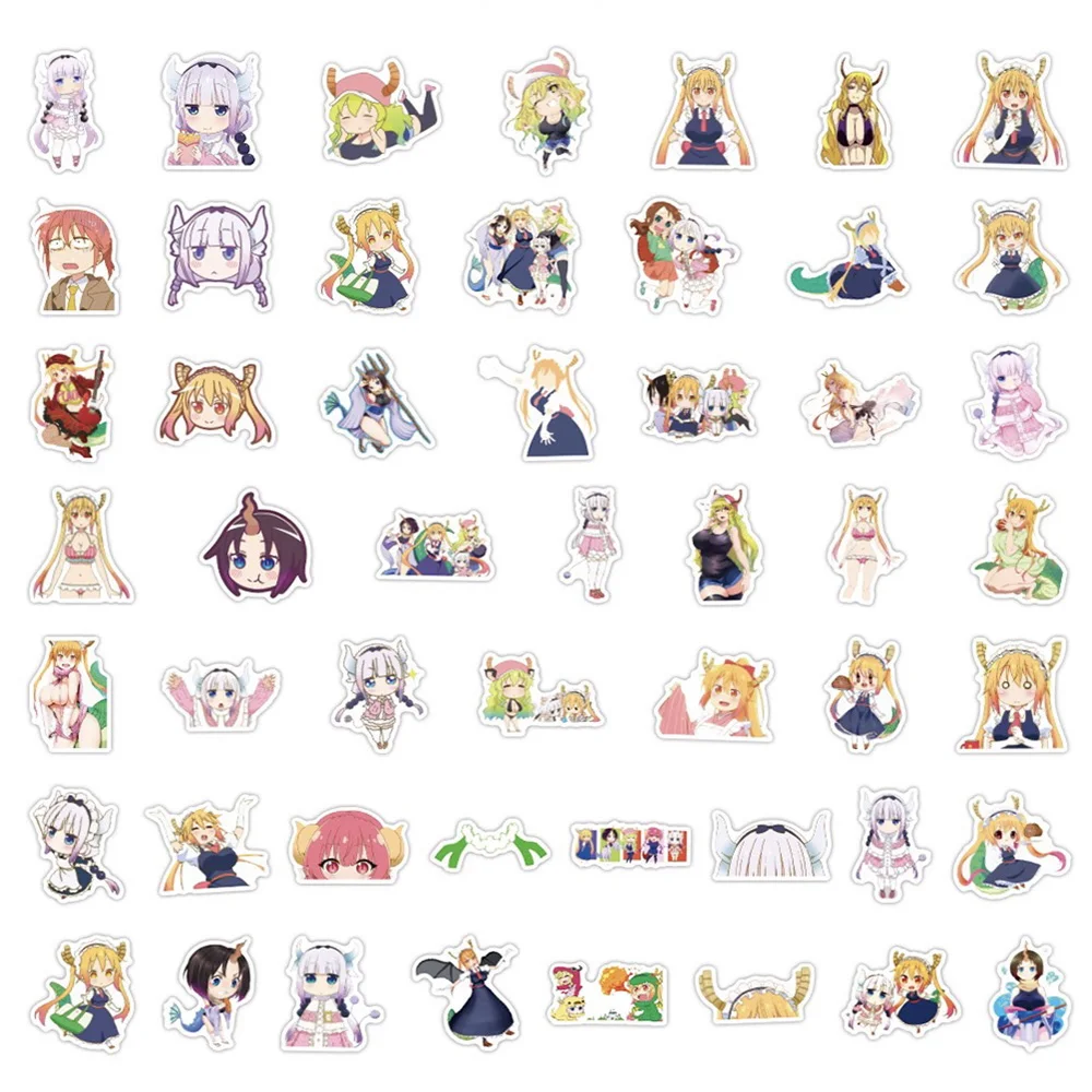 10/30/50PCS NEW Miss Kobayashi\'s Dragon Maid Sticker Bike Travel Luggage Laptop Classic Cartoon Sticker Decals for Kid Gift