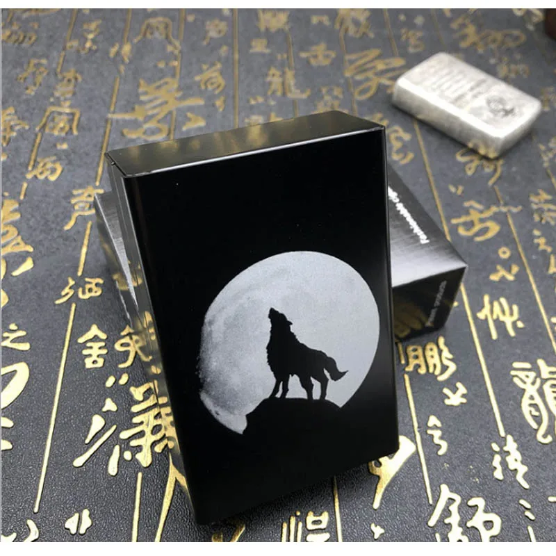 Hold One Pack 20 Personalized Cigarette Case Alloy Wolf Totem Cigarette Case Slide Cigarette Boxes Laser Carved Not Fade Boxes