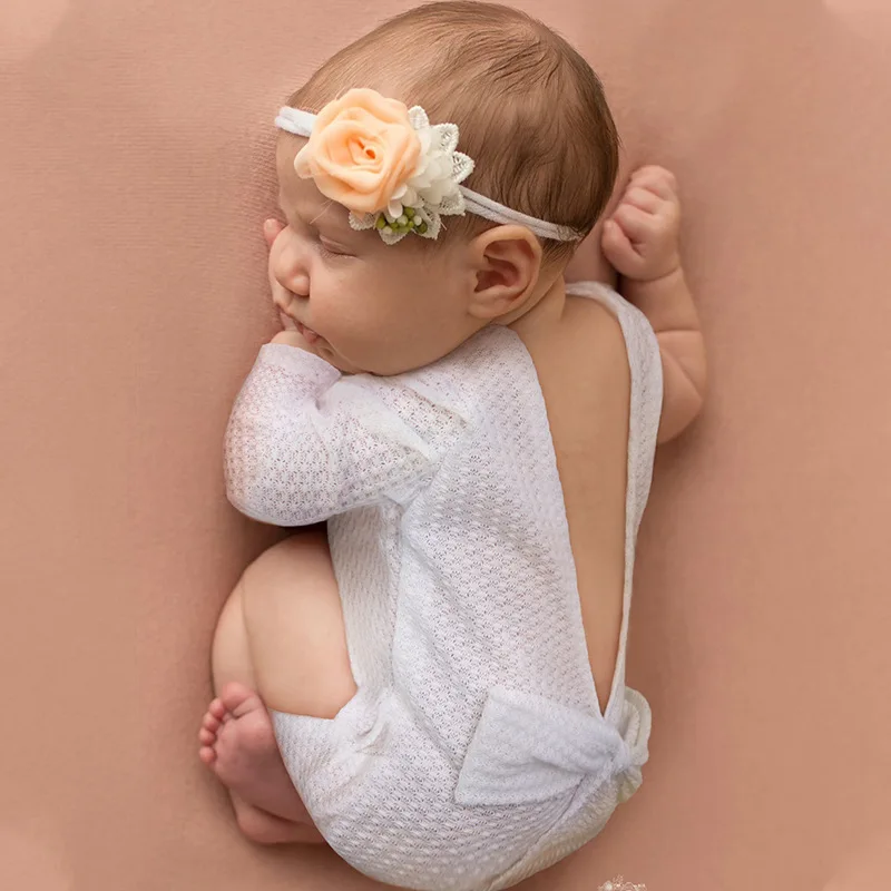 ❤️Newborn Photography Clothing Backless Bow Jumpsuit Baby Girl Photo Props Accessories Studio Infant Shoot Clothes Fotografia