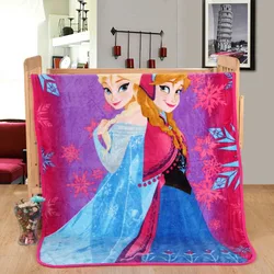 Disney Purple Frozen Elsa Anna Princess flanelowe koce polarowe dla dzieci na łóżku/Sofa/samolot narzuta 70/100/140/200/230cm