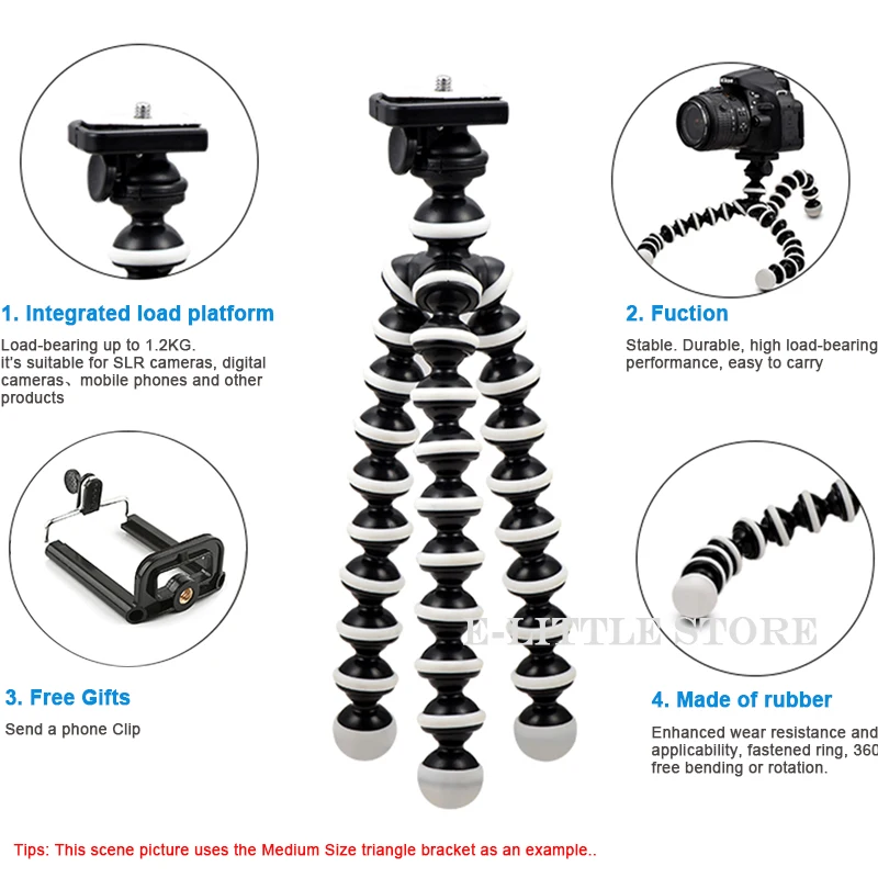 Octopus Tripod Stand Flexible Gorillapod for Mobile Phone Camera Table Desk Mini Tripod phone for iphone huawei Samsung xiaomi